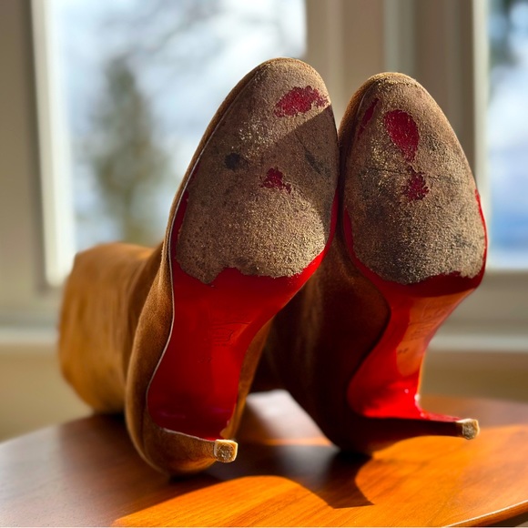 Christian Louboutin Caramel Suede Boots - Picture 9 of 11